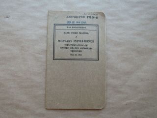 Wwii Us Army Military Intelligence Id Of Us Armored Vehicles 1941