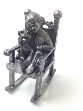 1983 Boy (" Ray ") In Rocking Chair With Dog By Michael Ricker