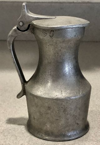 Wilton Armetale Plough Tavern Pewter Creamer Pitcher With Hinged Lid Ph0497
