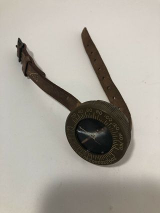 Wwii / Ww2 U.  S.  Army Wrist Compass,  Corps Of Engineers,  Dated 1944,  Canvas Strap
