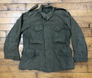 Vintage Wwii Era M - 1943 M43 Us Army Field Jacket Od Sz 38r