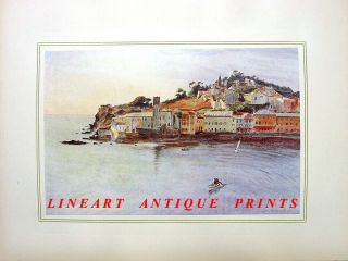 Italian Riviera,  Amalfi Coast Sestri Levante Port Town Harbor 1915 Art Print