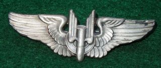 Wwii Us Army Air Force Sterling 2 " Aerial Gunner Wings Usaaf Shirt Sized Pin