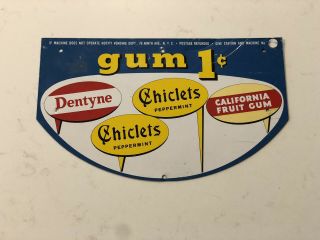 Vintage 1 Cent Tin Chiclet/dentine Gum Display Topper