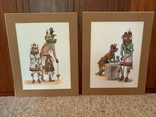 2 Kachina Art Prints By Hopi Artist Hoyesva,  Size 16 " X20 "