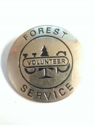 Us Forest Service Volunteer Round Metal Pin Badge