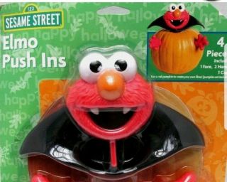 Sesame Street Elmo Vampire Pumpkin Push In Easy Decorating Set Cute Halloween