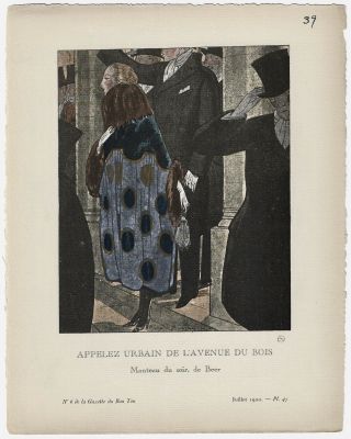 Vintage 1920 French Art Deco Pochoir Gazette Du Bon Ton De Beer Flapper Fashion