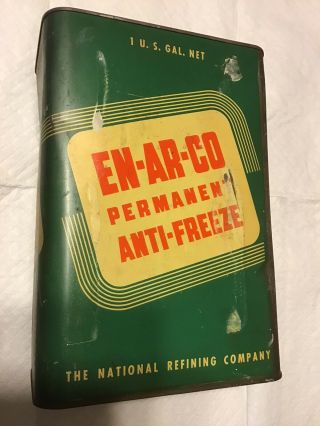 One Gallon Metal Can En - Ar - Co Permanent Anti - Freeze National Refining Company