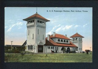 Pc Kansas City Southern Ry.  Depot At Port Arthur,  Texas,  Circa 1910s.