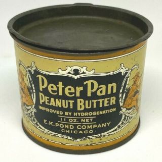 Vintage Peter Pan Peanut Butter Tin Ek Pond Co.