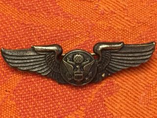 Vintage Wwii Us Army Air Force Corp Sterling Silver Aircrew Wings Pin Military