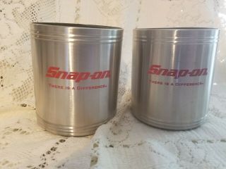 Snap - On Tools Can Cooler Koozie Metal Drink Holder W/ Red Letters