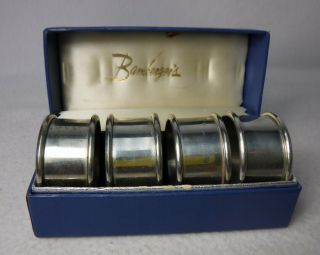 Set Of 4 Pewter Napkin Rings By Bamberger Department Store - 1 - 5/8 "