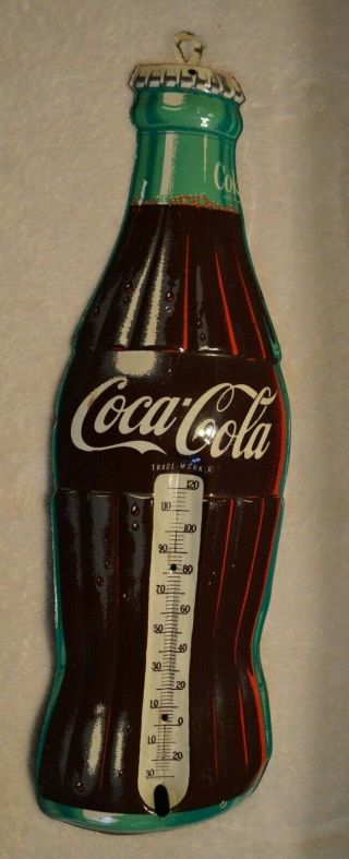 Vintage Robertson Coca - Cola Thermometer Tin Sign