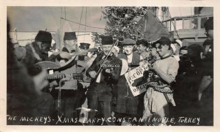 Constantinople Turkey - 1922 Postcard Size Photo Of Usa Sailors Greco Turkish War