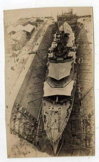 Asia,  Hong Kong,  H.  M.  S.  Hawkins In The Kowloon & Dhampo Dock,  1921,  Rp