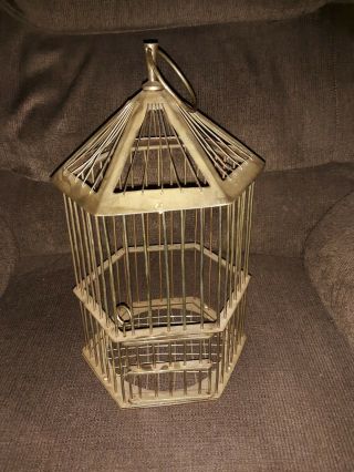 Vintage Brass Bird House Solid Brass Hanging Bird Cage Home Decor Made In India