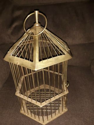 Vintage Brass Bird House Solid Brass Hanging Bird Cage Home Decor Made in INDIA 2