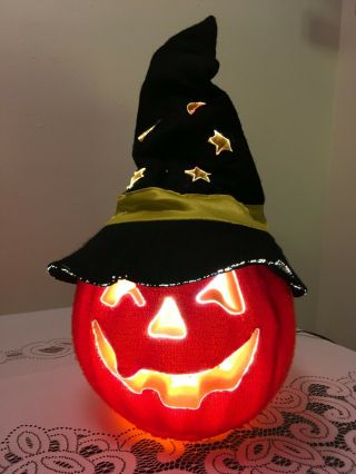 Sonoma 13 " Halloween Multi - Color Fiber Optic Pumpkin W/ Witches Hat