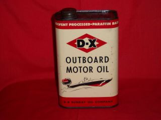 Vintage D - X Sunray Outboard Motor Oil Quart - Tulsa,  Oklahoma / Great Graphics