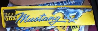 Ford Mustang Boss 302 Garage Shop Embossed Vintage Car Metal Sign