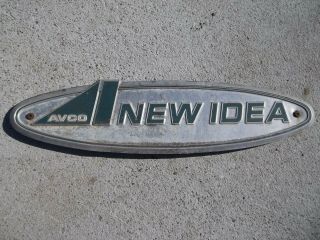 Vintage Avco Idea Corn Picker Metal Sign Emblem