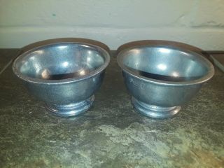 Vintage Rwp Wilton Pewter Armetale - Matching Small Pedestal Berry Bowls