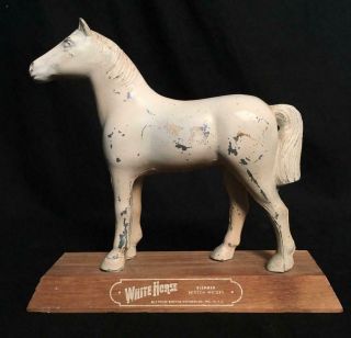 Vintage White Horse Blended Scotch Whiskey Metal Advertising Horse
