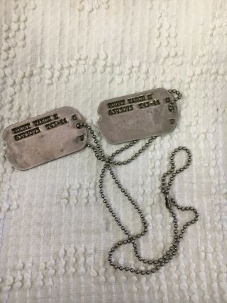 Us Military Dog Tags Set Of 2 With Chain