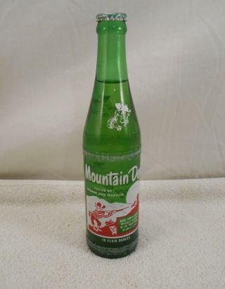 Vintage “rare” Mountain Dew “ Filled By George And Marilyn ” Full 10 Oz.  Bottle