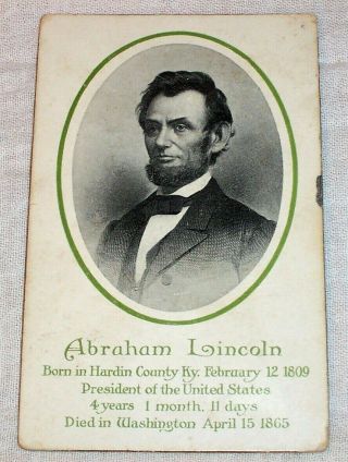Circa 1910 President Abraham Lincoln Memorial Postcard ; M.  T.  Sheahan Boston