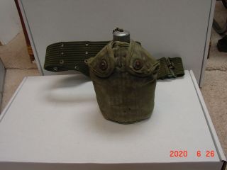 Vintage 1944 Ww2 Us Army Canteen,  Cup Cover,  Canteen Sleeve -