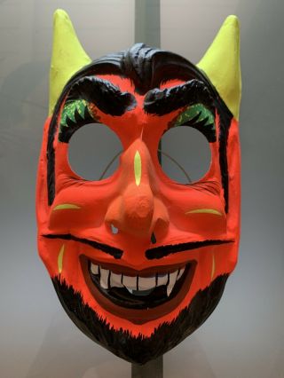 Vintage 1960s Red Devil Demon Halloween Mask Ben Cooper ? Style