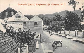 Kingstown,  St.  Vincent,  Bwi,  Grenville Street,  Homes,  Vehicle Cropper Pub C 1902