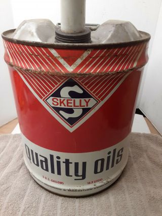 Vintage Skelly Oil Company Usa Skelly Oils 5 Gallon Metal Can Collectible Empty