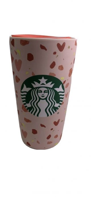 Starbucks Siren Pink Heart Travel Ceramic Cup 12 Oz.  2020.  Nwt