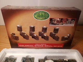 2000 Lemax Enchanted Forest Poly - Resin Colonial Stone Wall 10 Piece 99304