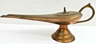 Aladdin Lamp Incense Burner Vintage Brass 12 " X 3 1/2 " X 4 "