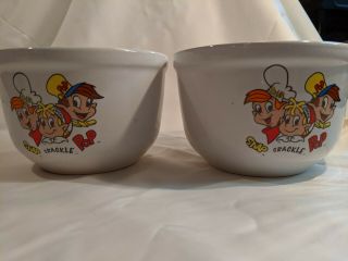 Vintage 2001 Kelloggs Rice Krispies Snap Crackle Pop Cereal Bowls Set 2