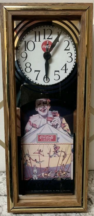 Vintage 90s 1994 Coca - Cola Circus Clock