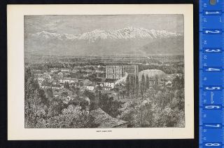 C1870s View Of Salt Lake City,  Utah - 1880 Wood Print Page Of History