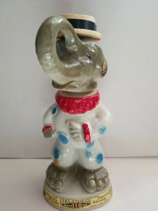 Vintage 1968 Jim Beam Decanter Beams Trophy 110 Elephant Clown Republicans