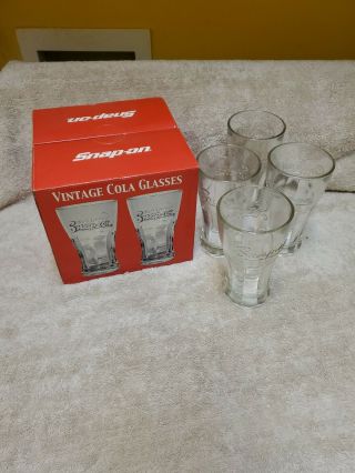 Snap - On Vintage Cola Glasses Set Of Four,  Glasses 5 3/4 " In Height