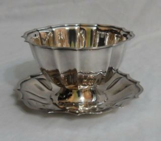 Chippendale International Silver Co Gravy Or Sauce Bowl W/ Underplate Model 6313