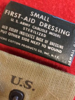 WWII First Aid Pouch M1942 (B.  B.  S.  CO.  1943”) NOS Unissued 3