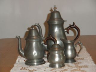 Vintage Pewter Coffee And Tea Set