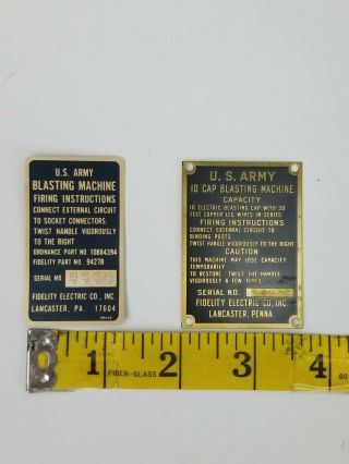 10 Cap Blasting Machine Brass Plaque Firing Instructions Sticker