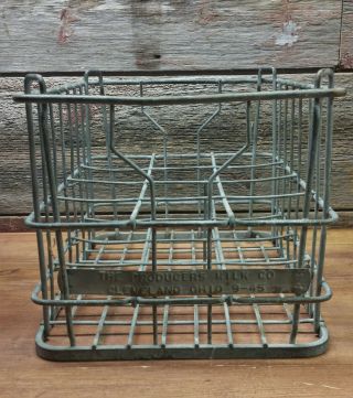 Producers Milk Company Milk Crate Vintage Metal Divided Cleveland Ohio Rare
