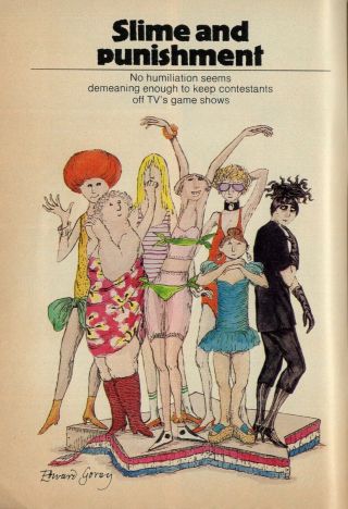 1979 Tv Guide Article Edward Gorey Illustration Tv Game Show Contestants